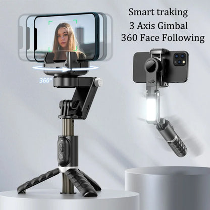 360° Rotating Gimbal Smartphone Stabilizer With Facial Tracking